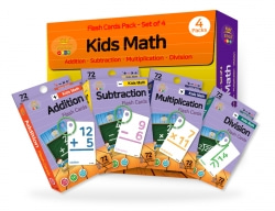 어린이 학습 플래시카드 4종세트 (Kids Math) + 구구단 숫자송 100
