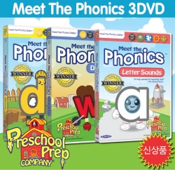 [DVD]프리스쿨 프랩-파닉스 3DVD(Meet The Phonics :3 DVD) : NO.1 유아영어 대표작!★당일출고★
